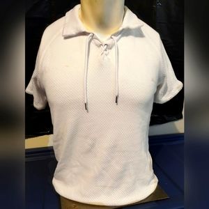 INC men's Mesh net Polo with drawstring